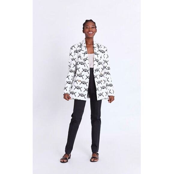 ASANTII Sz 1 S Kumbatia Double Breasted Blazer Abode Santann Eyes NWT - Picture 12 of 13